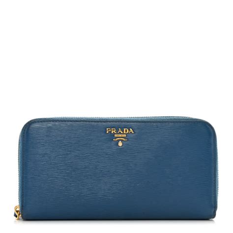 prada vitello move metal zip around travel wallet cobalto|prada long wallet.